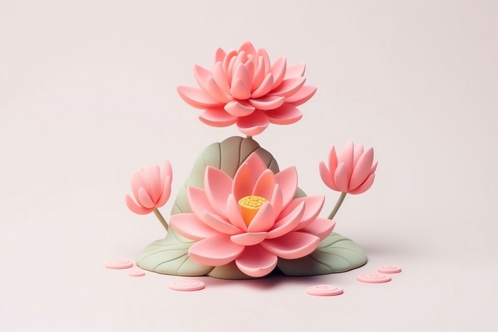 Lotus Flowers flower petal plant. AI generated Image by rawpixel.