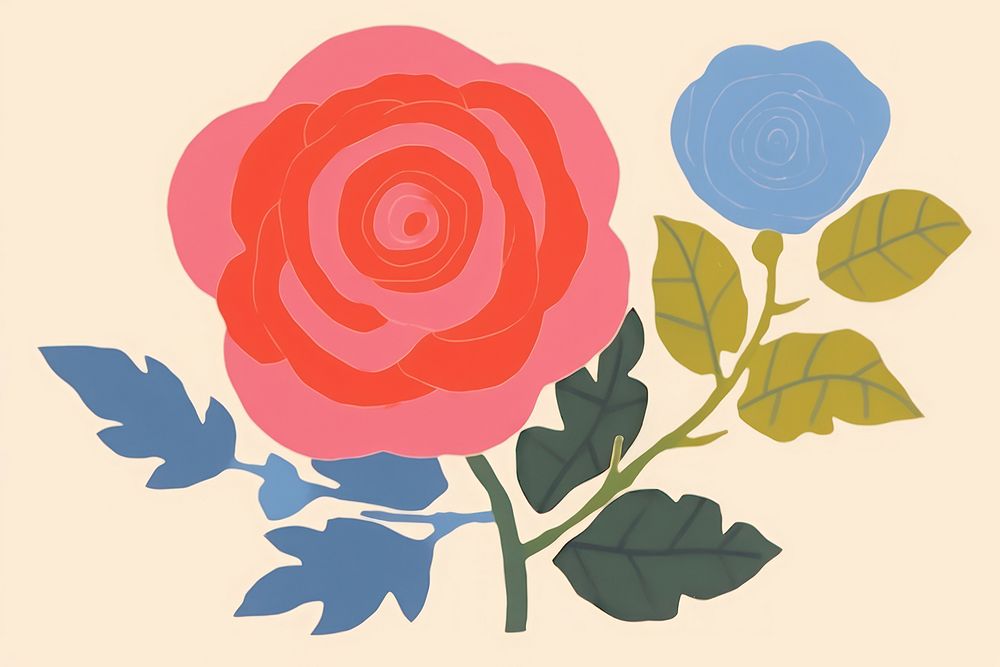 Rose art painting pattern. AI generated Image by rawpixel.