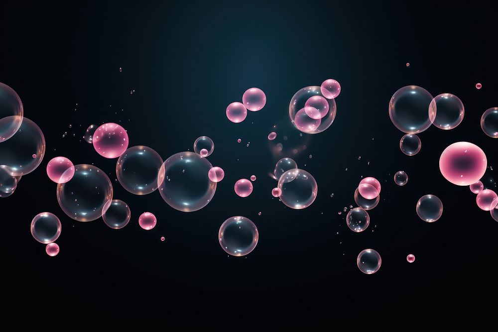 Soap bubbles sphere night transparent. AI generated Image by rawpixel.