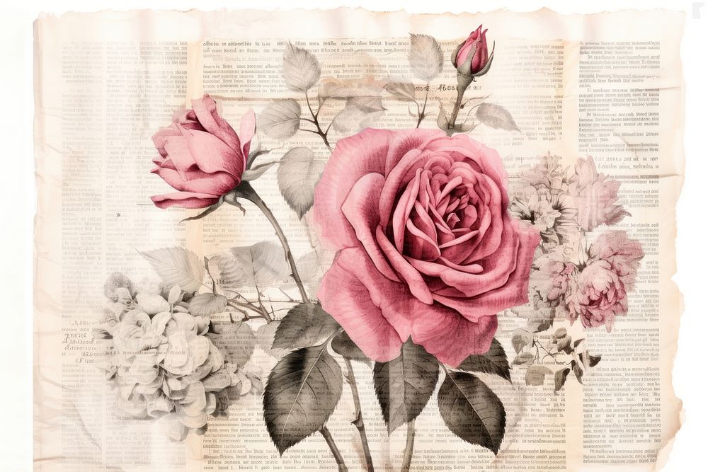 A rose newspaper pattern flower. 