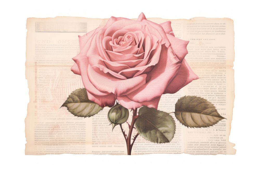 A rose flower plant paper. AI generated Image by rawpixel.