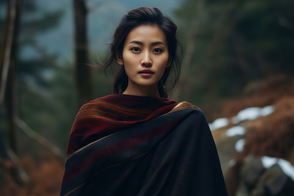 Bhutan women fashion collection portrait adult woman. AI generated Image by rawpixel.
