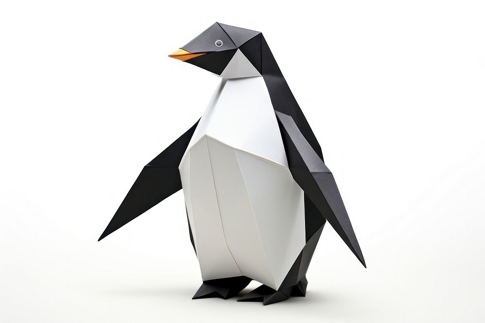 Origami penguin animal bird white background. AI generated Image by rawpixel.