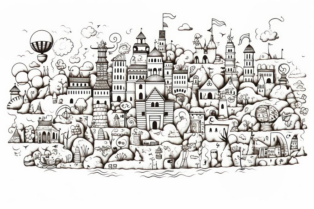 A world doodle drawing sketch. AI generated Image by rawpixel.