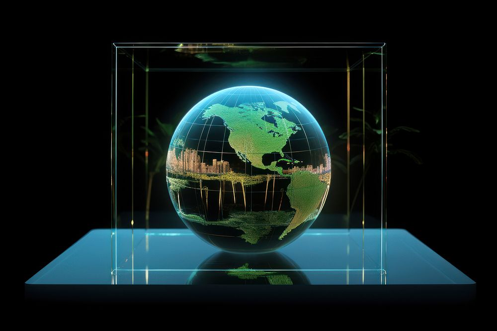 Hologram world sphere planet space. AI generated Image by rawpixel.
