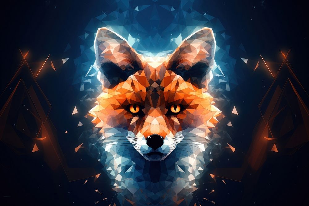 Fox animal mammal illuminated. AI generated Image by rawpixel.