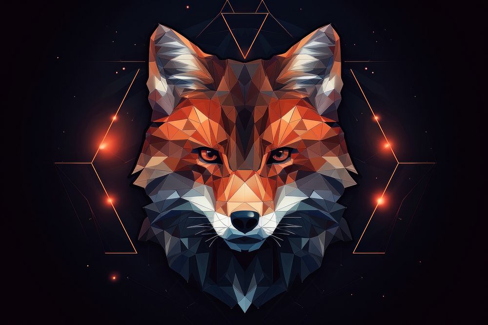 Fox animal mammal illuminated. AI generated Image by rawpixel.