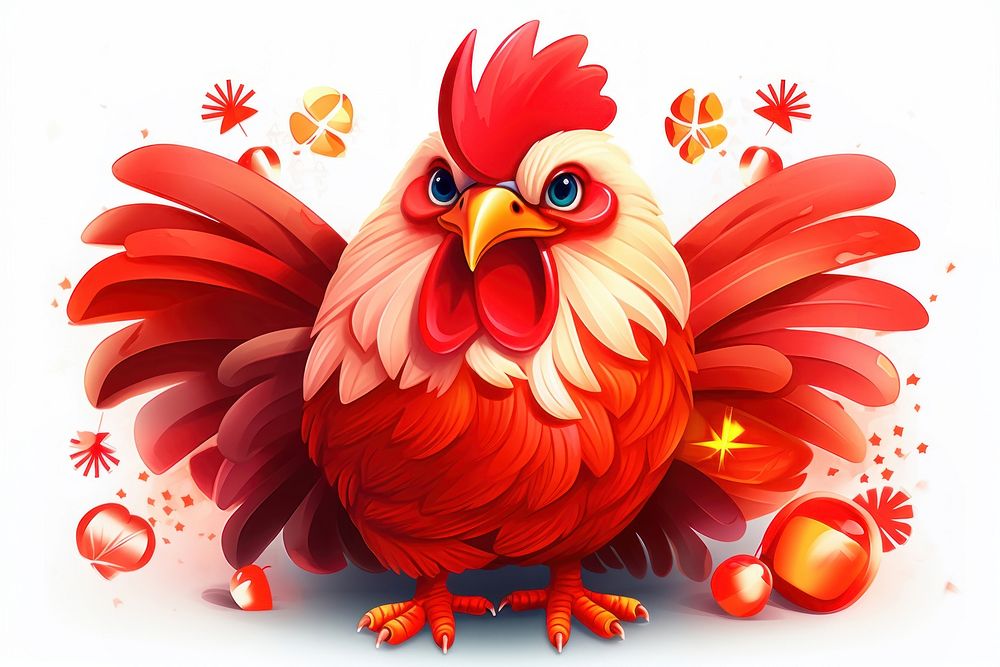 Chinese new year animal chicken bird. AI generated Image by rawpixel.