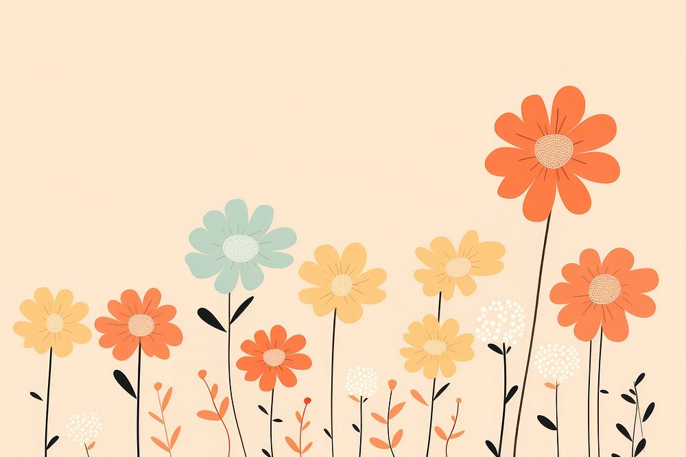 Cute wallpaper flower pattern plant. AI generated Image by rawpixel.