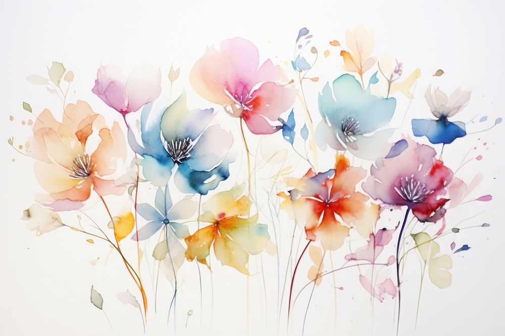 Minimal diversity flower painting pattern plant. AI generated Image by rawpixel.