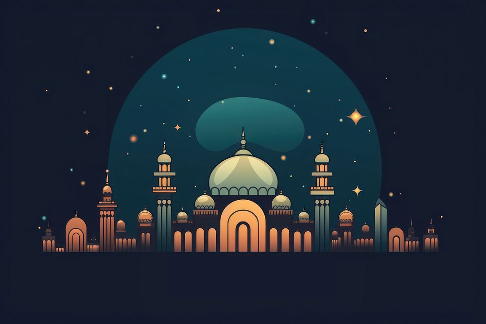 Ramadan banner architecture astronomy building. AI generated Image by rawpixel.