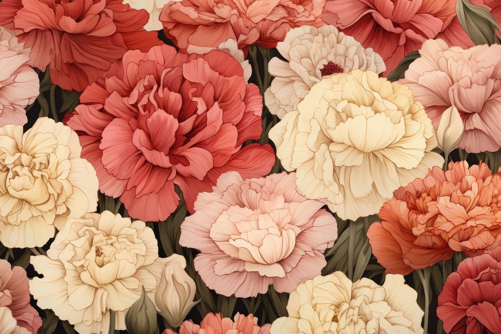 Vintage flower carnation petal plant. AI generated Image by rawpixel.