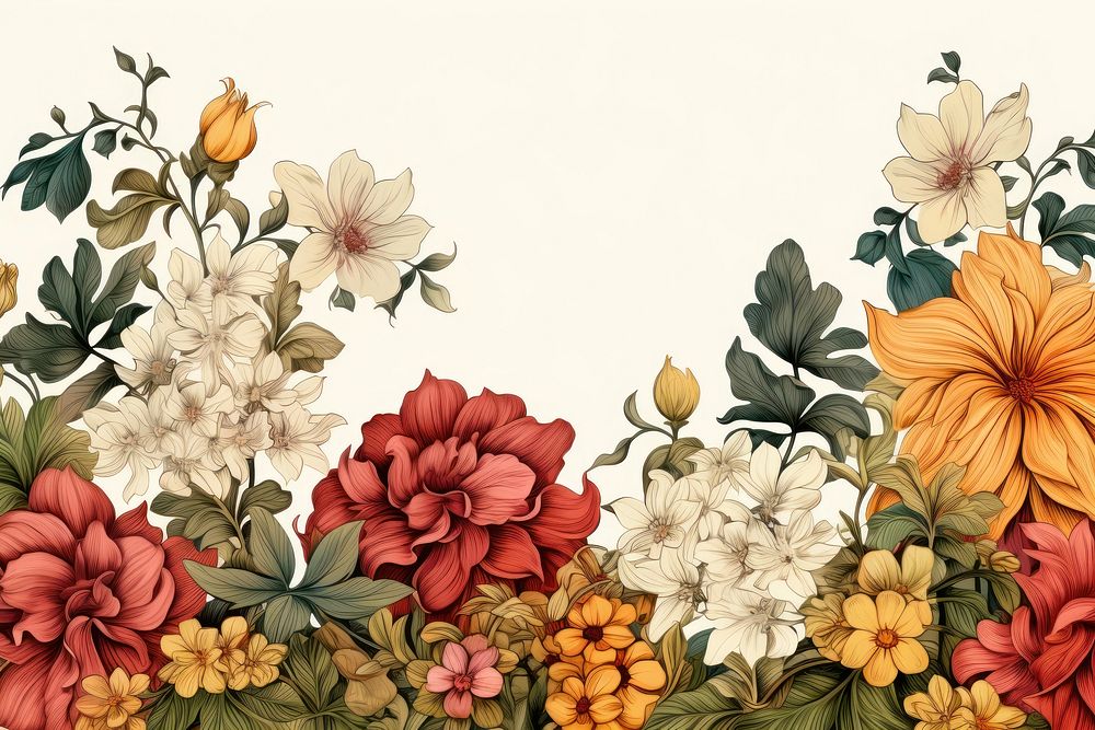 Vintage flower pattern plant art. AI generated Image by rawpixel.