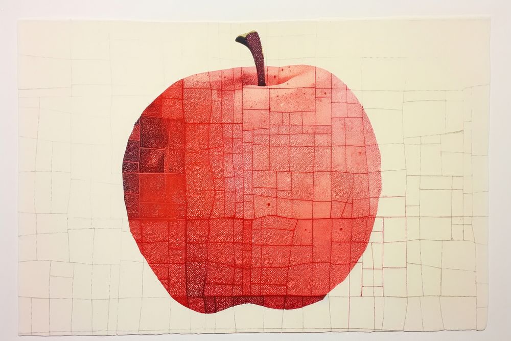 Apple painting fruit paper. AI generated Image by rawpixel.