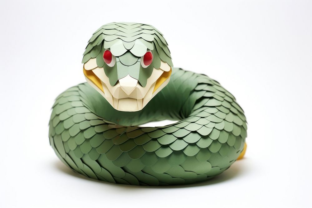 Paper craft snake reptile animal representation. AI generated Image by rawpixel.