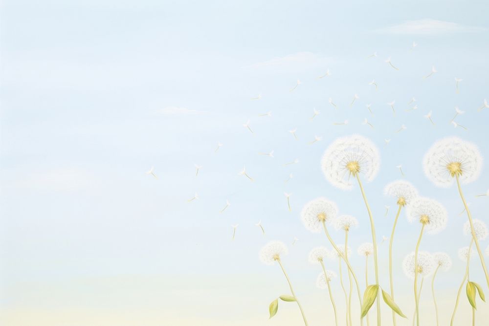 Painting of dandelion border backgrounds outdoors nature. AI generated Image by rawpixel.