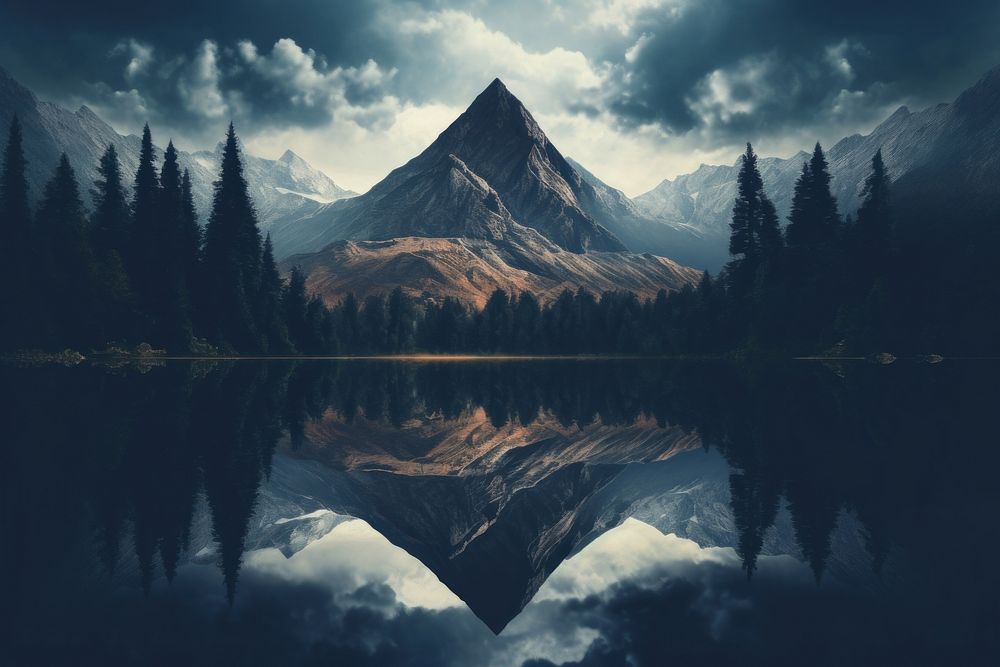 Mountain view landscape panoramic outdoors. AI generated Image by rawpixel.