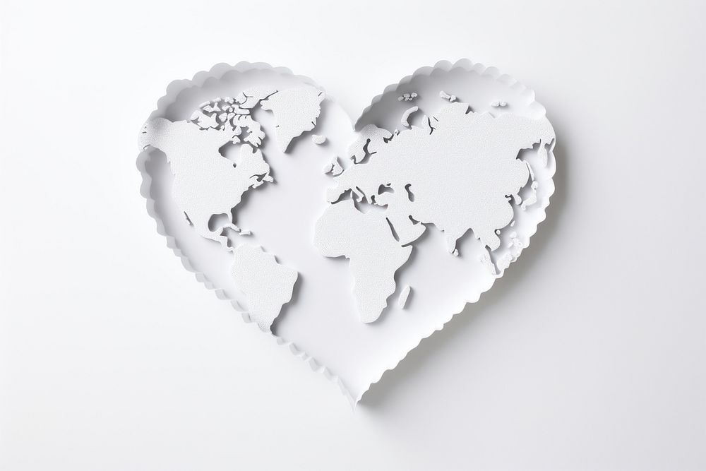 World shape heart white. AI generated Image by rawpixel.