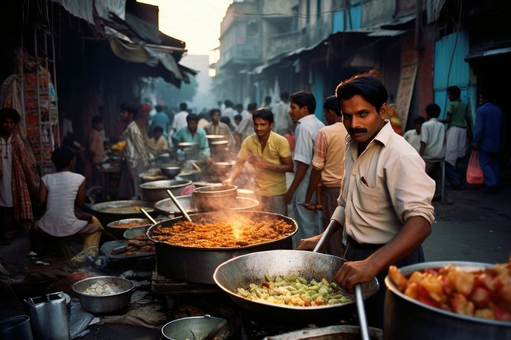 The steet food india adult man architecture. AI generated Image by rawpixel.