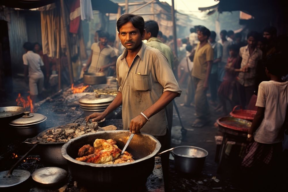 The steet food india adult man architecture. AI generated Image by rawpixel.