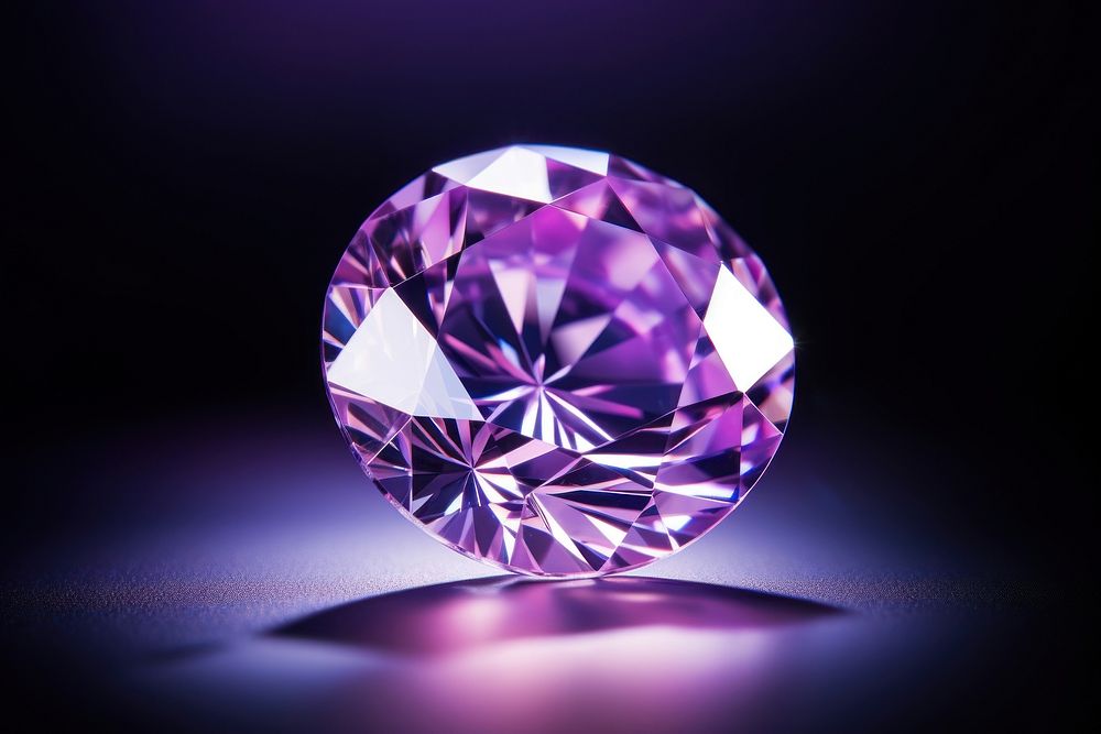 Violet diamond amethyst gemstone jewelry. AI generated Image by rawpixel.