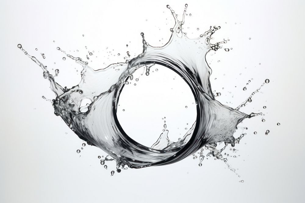 Water splash drawing circle sketch. AI generated Image by rawpixel.