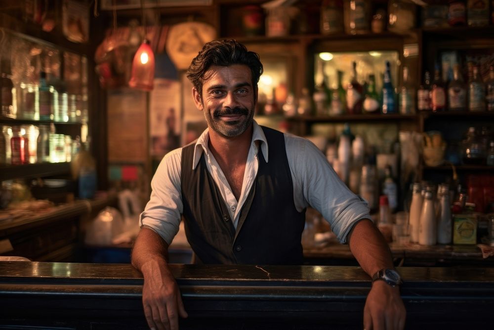 Bartender adult drink man. AI generated Image by rawpixel.