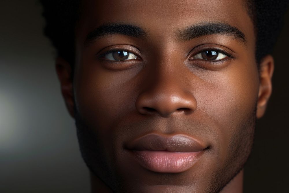 A young african american man Healthy skin face perfection hairstyle. AI generated Image by rawpixel.