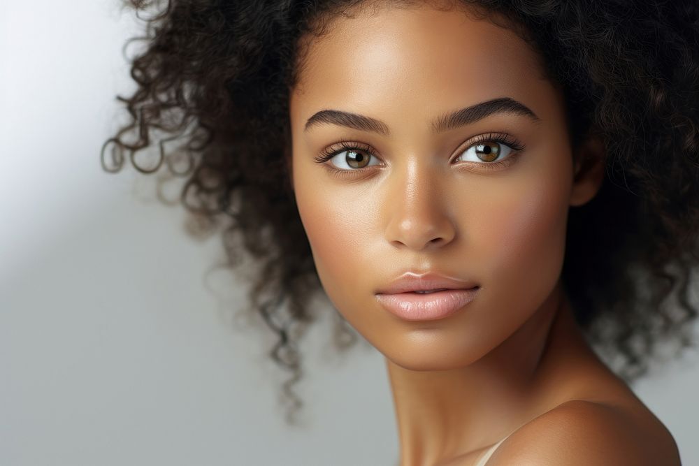 A young african american woman Healthy skin portrait adult photo. AI generated Image by rawpixel.