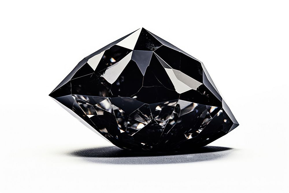 Black diamond gemstone jewelry white background. AI generated Image by rawpixel.