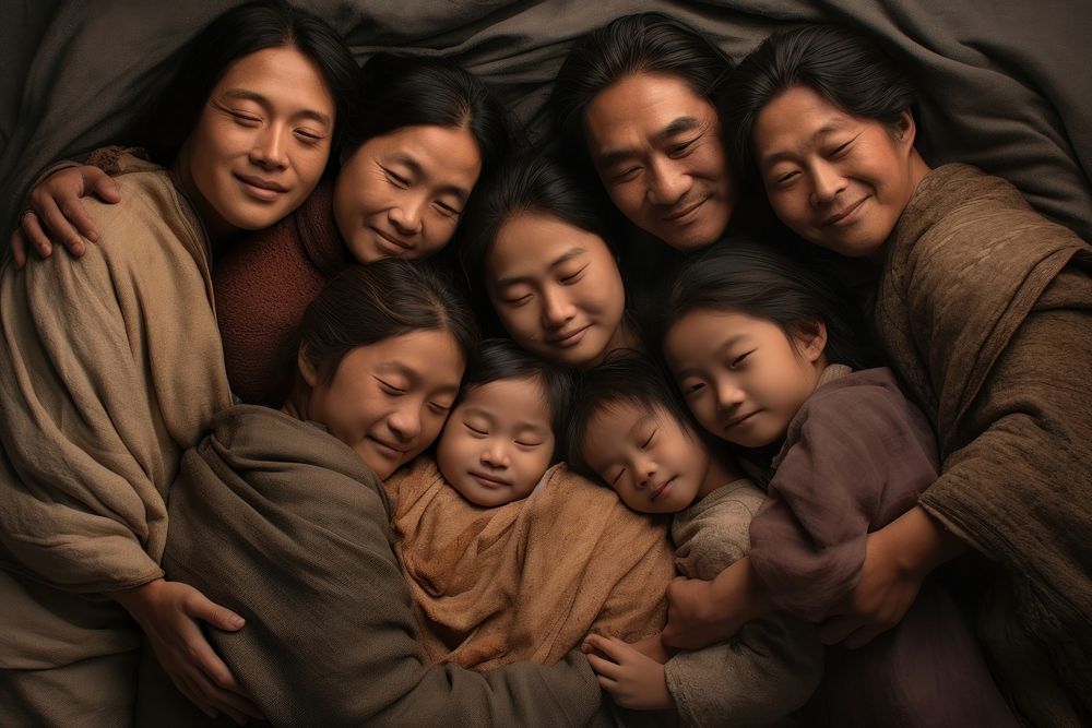 Family portrait blanket adult. AI generated Image by rawpixel.
