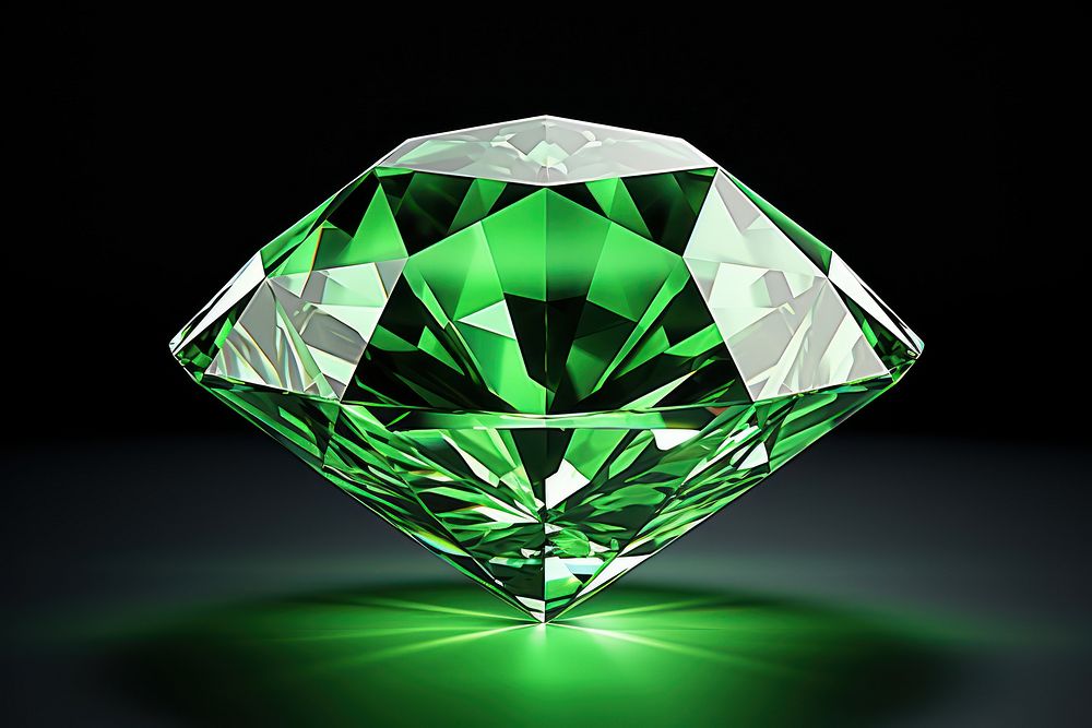 Green diamond gemstone jewelry emerald. AI generated Image by rawpixel.