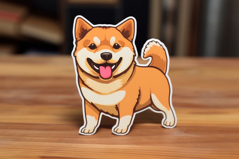 One shiba pet cartoon mammal. 