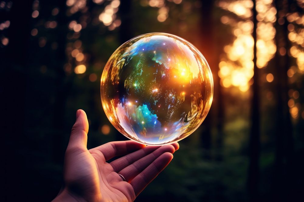 Soap bubble outdoors nature photo. AI generated Image by rawpixel.