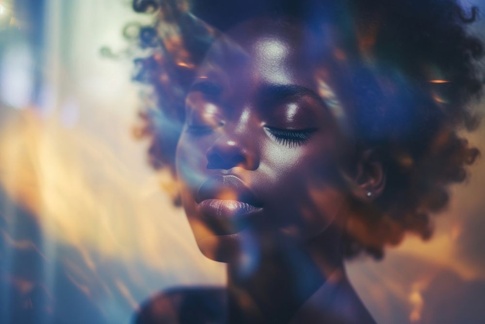 American African young woman photography portrait abstract. AI generated Image by rawpixel.