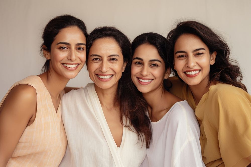 Portrait of cheerful mixed age range south asian women portrait adult smile. AI generated Image by rawpixel.