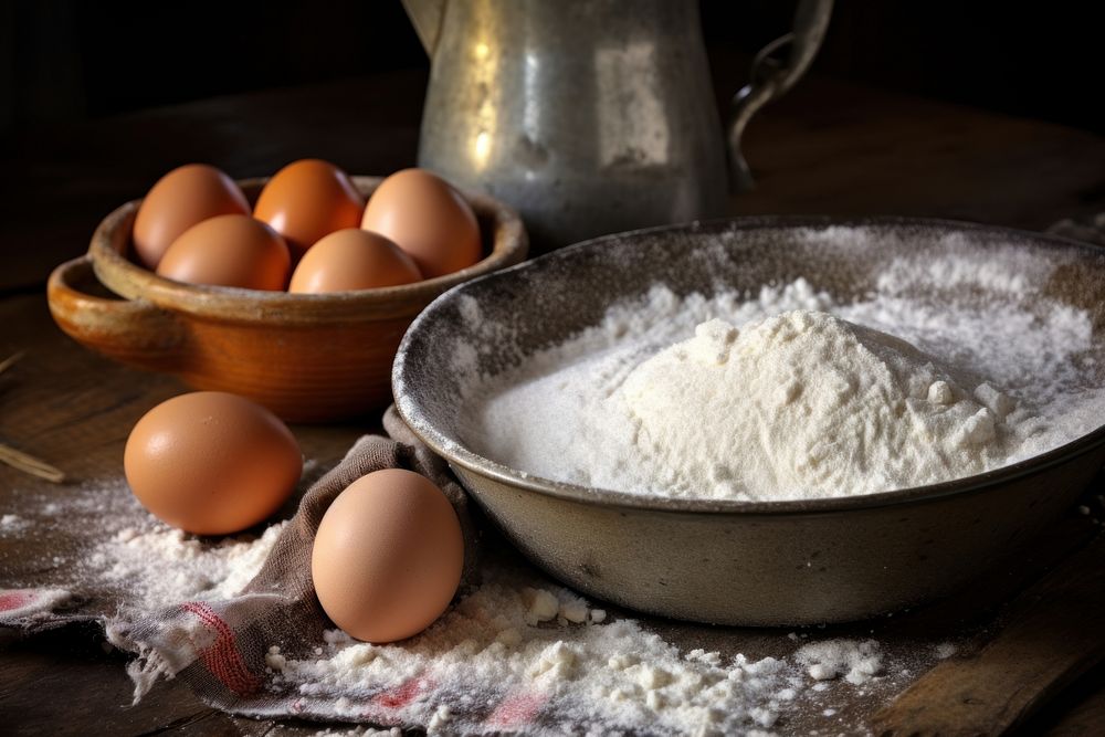 Baking flour egg kitchen. AI generated Image by rawpixel.