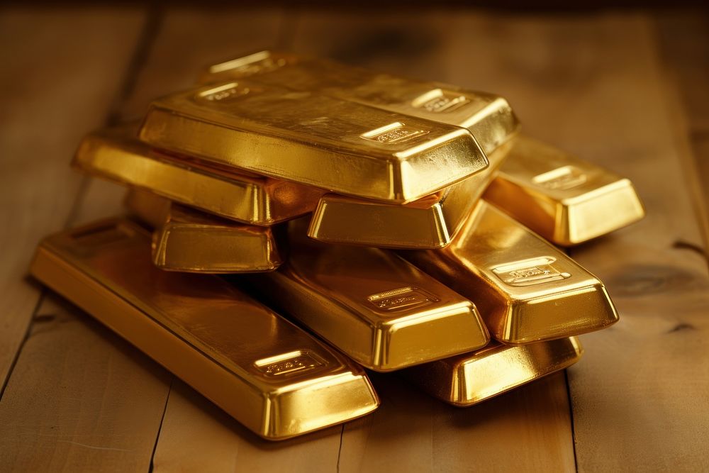 Gold bars currency treasure jewelry. AI generated Image by rawpixel.