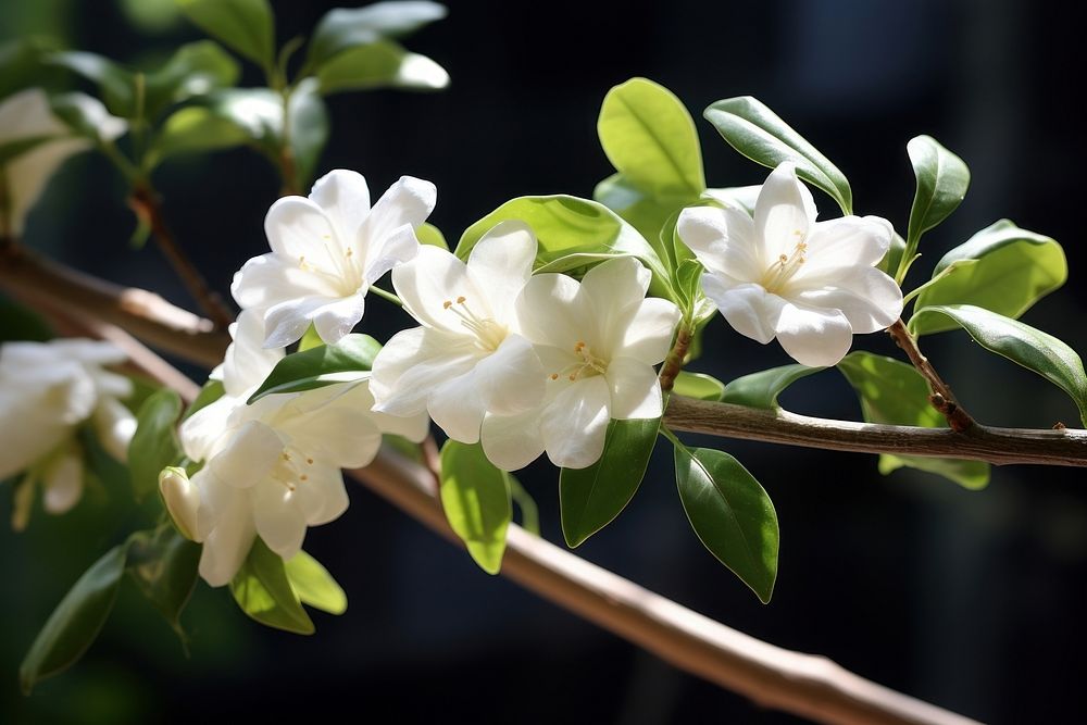 Jasmine flower outdoors blossom. AI generated Image by rawpixel.