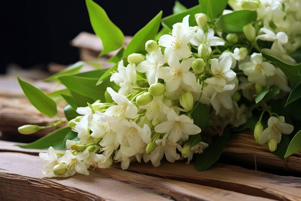 Jasmine blossom flower plant. AI generated Image by rawpixel.