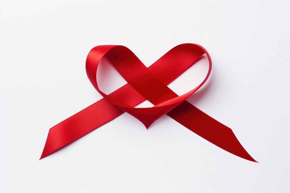 Red heart ribbon symbol accessories accessory. AI generated Image by rawpixel.