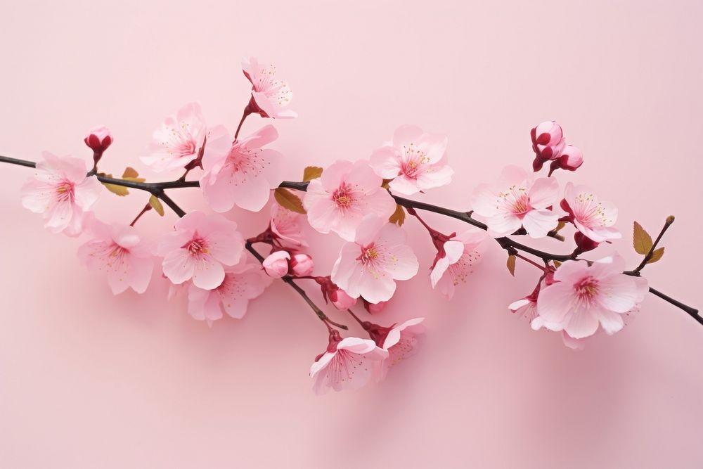 Pink flower blossom cherry plant. AI generated Image by rawpixel.