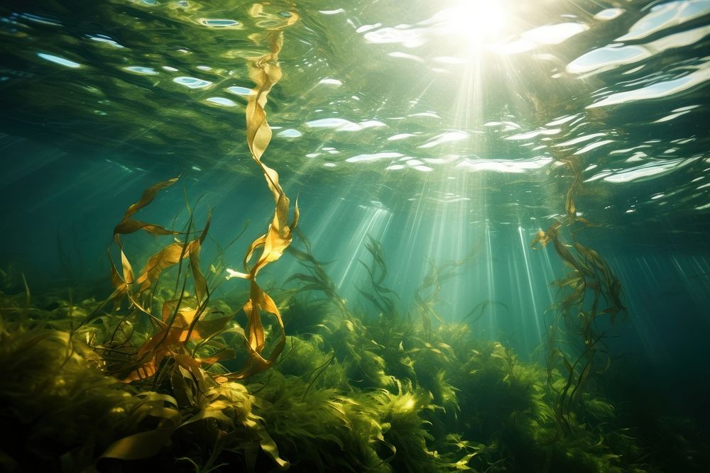Seaweed underwater sunlight outdoors. AI generated Image by rawpixel.