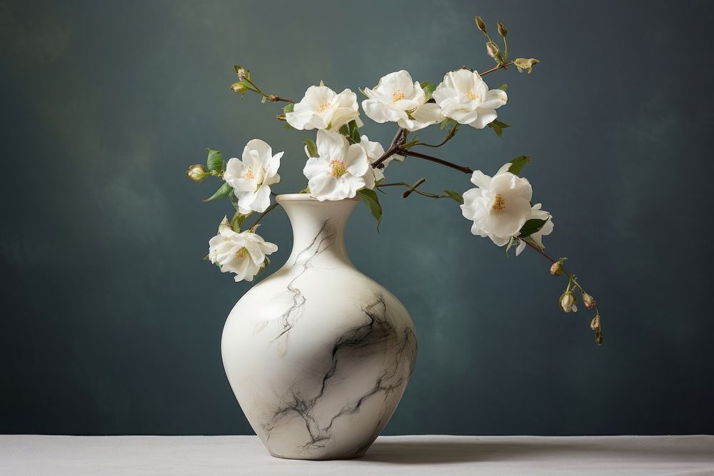 Vase porcelain pottery flower. AI generated Image by rawpixel.