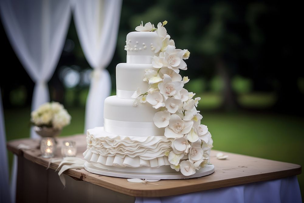 Wedding cake celebration dessert white. AI generated Image by rawpixel.