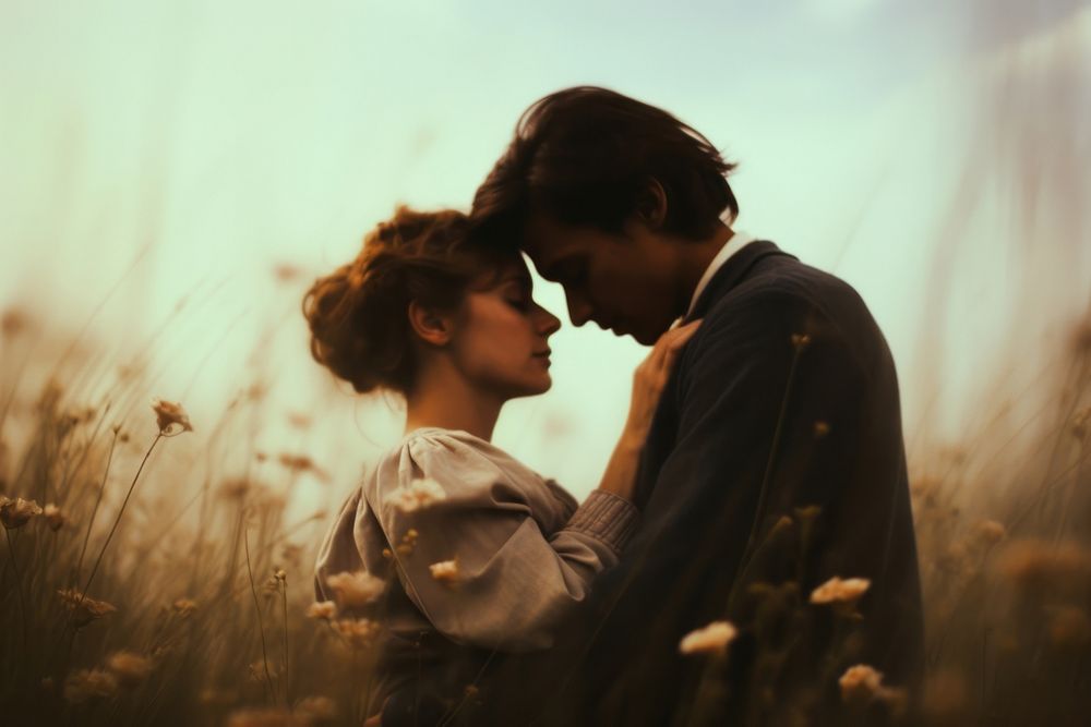 Film photography portrait outdoors romantic. AI generated Image by rawpixel.