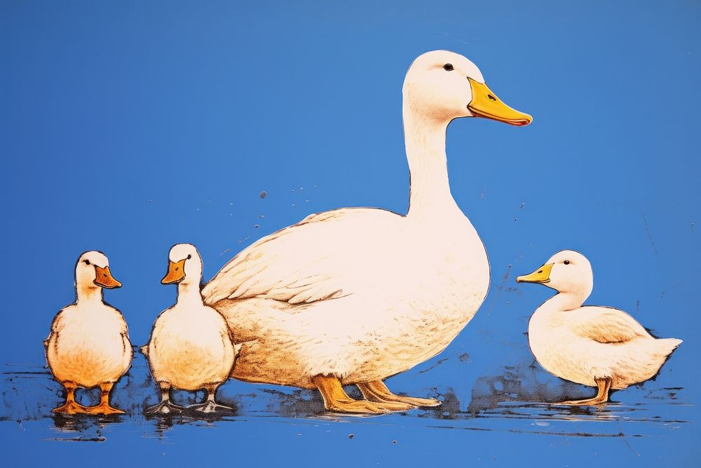 Family of duck animal goose bird. AI generated Image by rawpixel.
