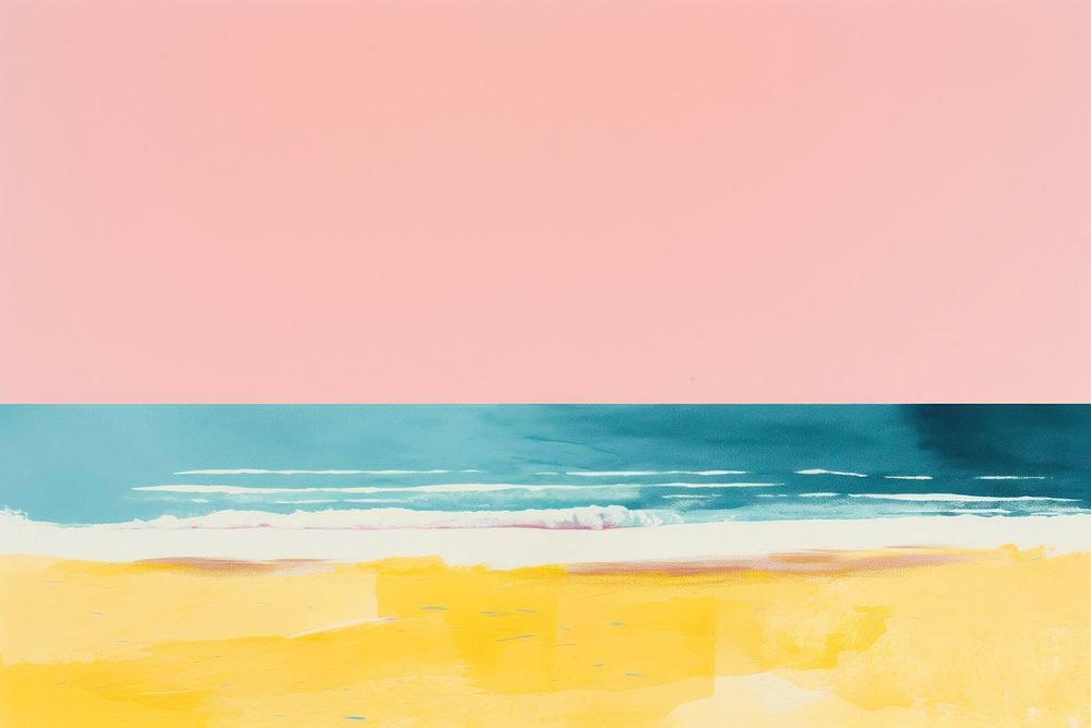 Beach border backgrounds outdoors painting. AI generated Image by rawpixel.