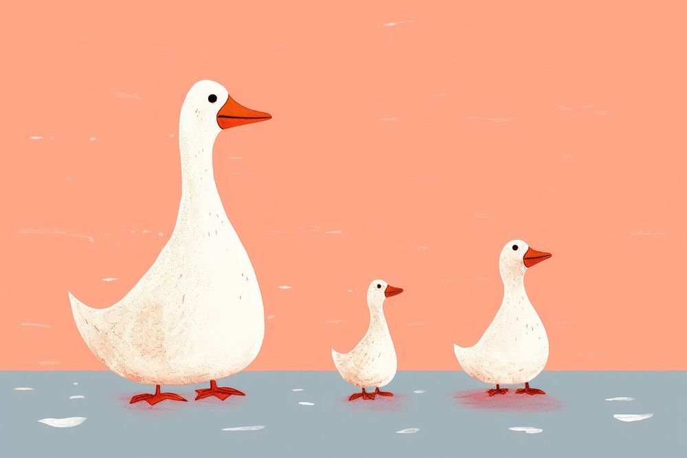 Family of duck animal goose bird. AI generated Image by rawpixel.