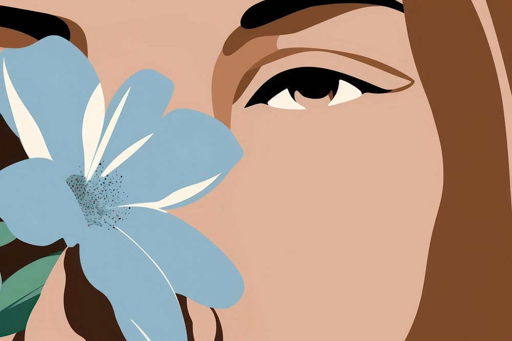 Women with a beautyful flower plant face art. AI generated Image by rawpixel.